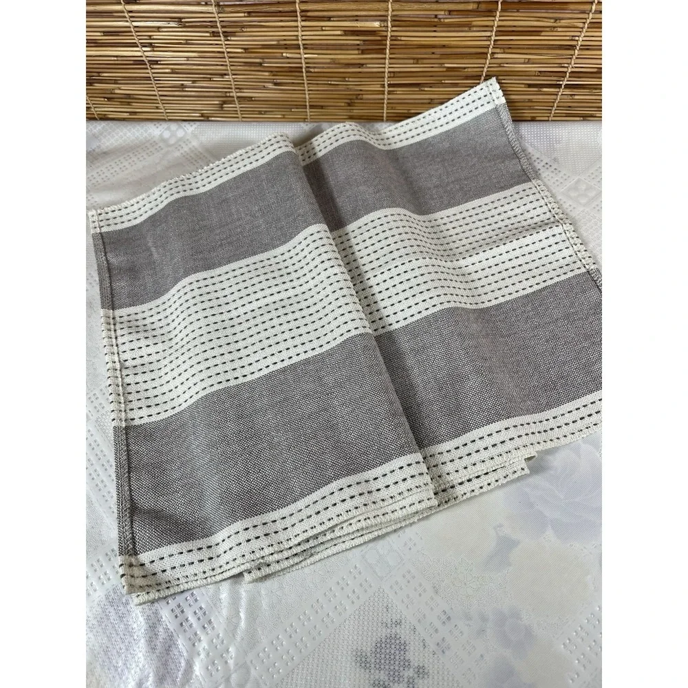 Farmhouse Rustic Macrame Tablerunner  13x108 Inch Light Brown - Picture 4 of 7